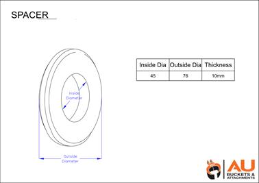 Spacer 45x10mm image 1